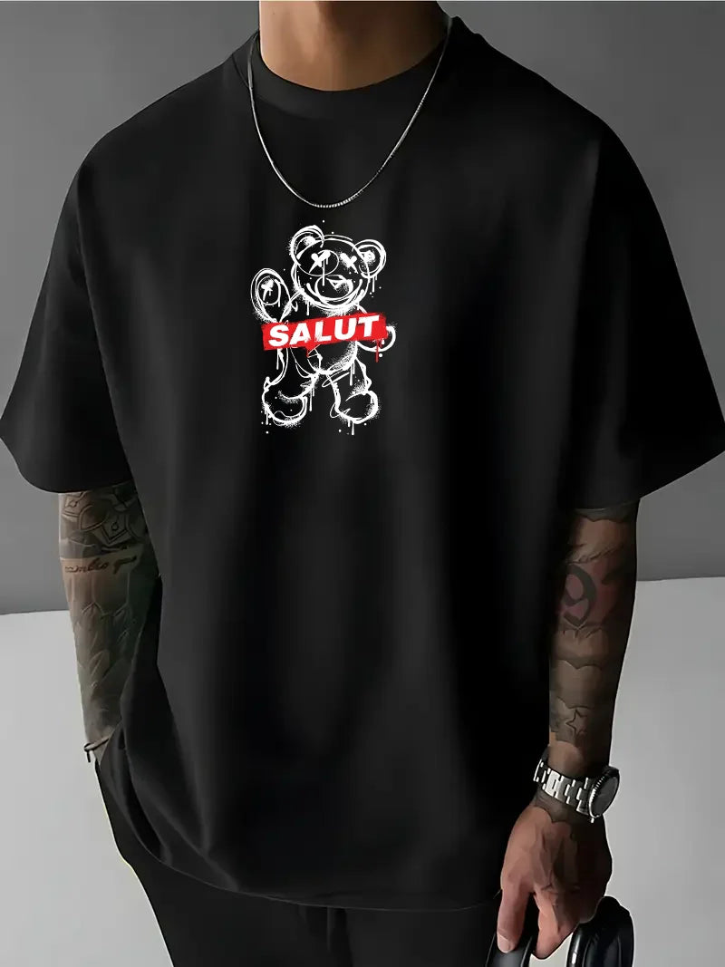 Muška majica SALUT crno (Oversized)