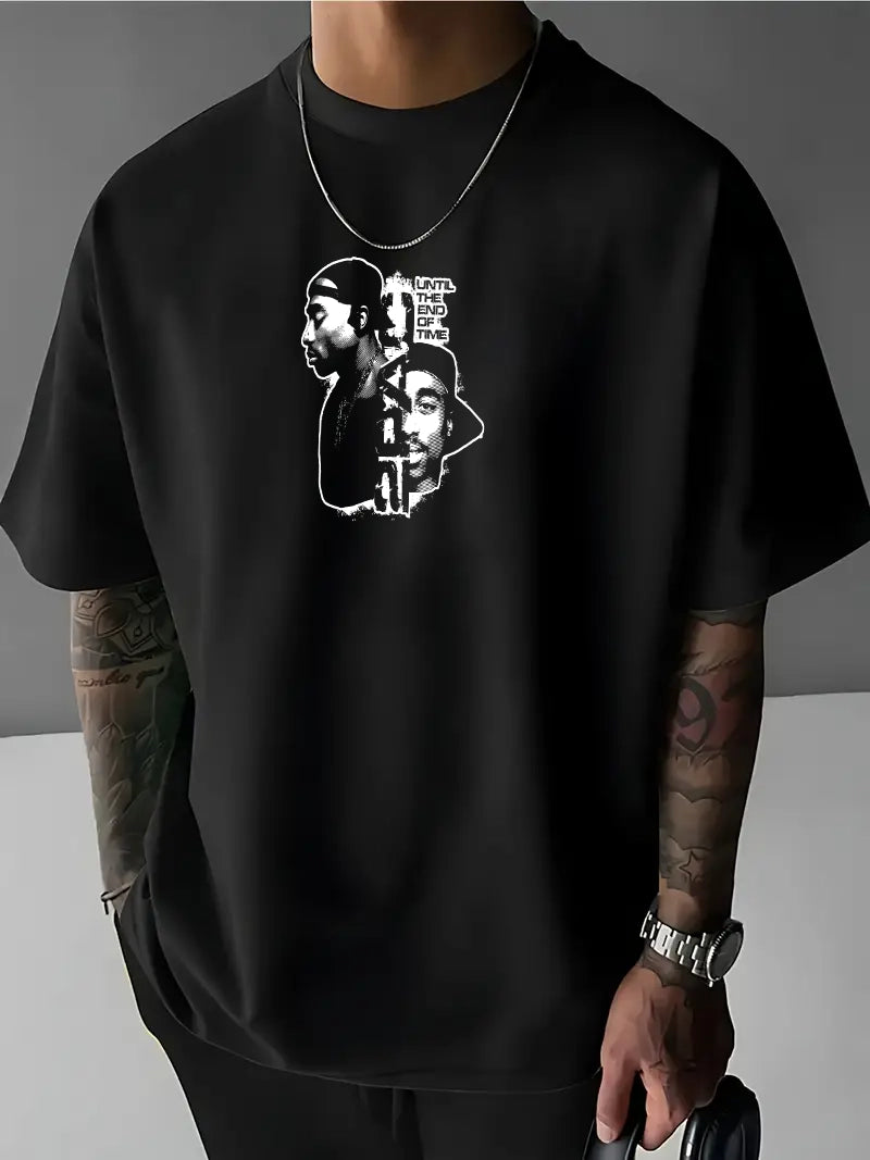Muška majica 2PAC crno (Oversized)