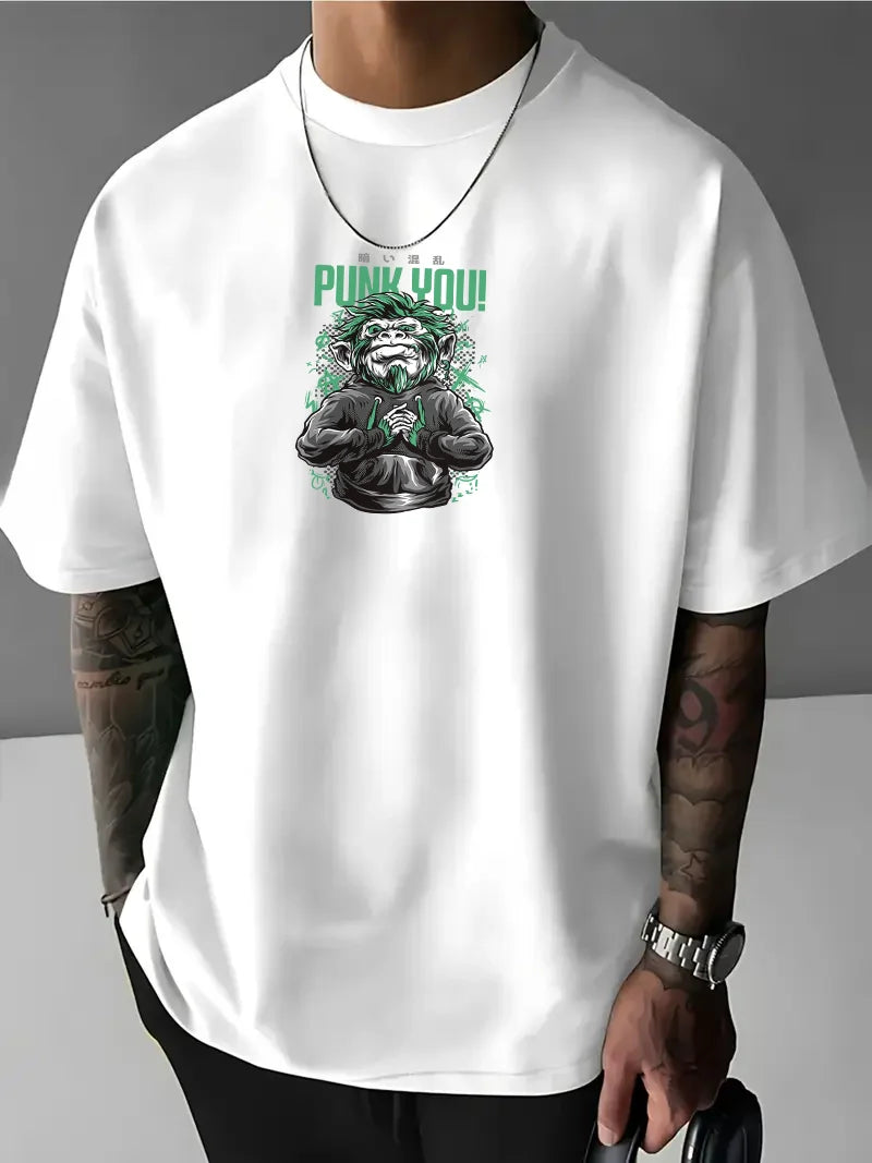Muška majica PUNK YOU bijelo (Oversized)
