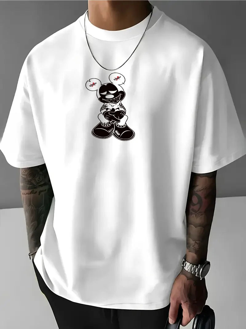 Muška majica BAD MICKEY bijelo (Oversized)