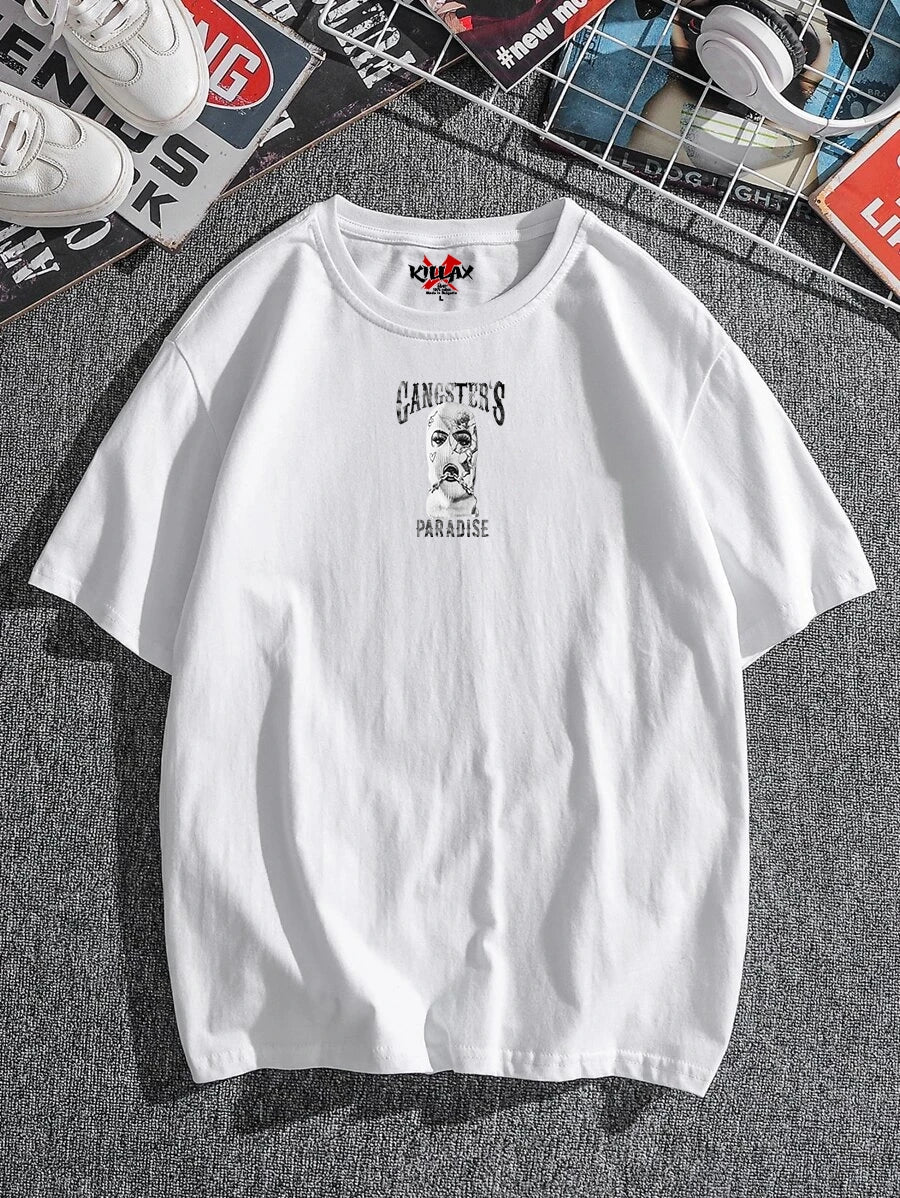 Muška majica Gangster Paradise bijelo Oversized