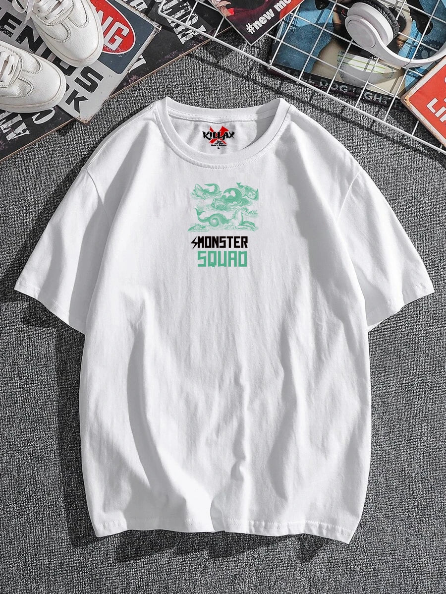Muška majica MONSTER SQUAD Oversized bijelo