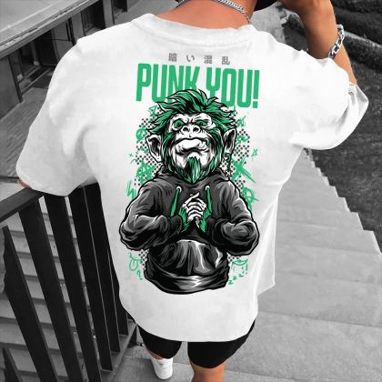 Muška majica PUNK YOU bijelo (Oversized)