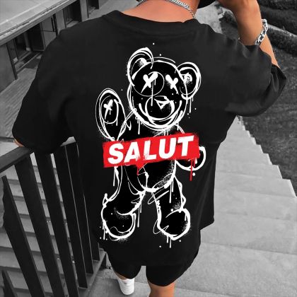 Muška majica SALUT crno (Oversized)