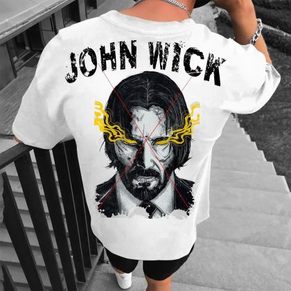 Muška majica JOHN WICK bijelo (Oversized)