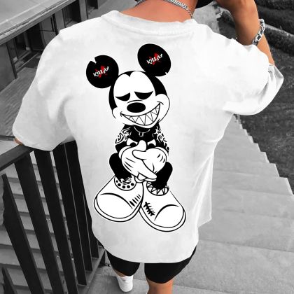 Muška majica BAD MICKEY bijelo (Oversized)
