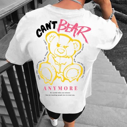 Muška majica CANT BEAR bijelo (Oversized)