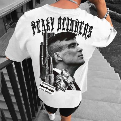 Muška majica PEAKY BLINDERS #1 bijelo (Oversized)