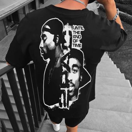 Muška majica 2PAC crno (Oversized)