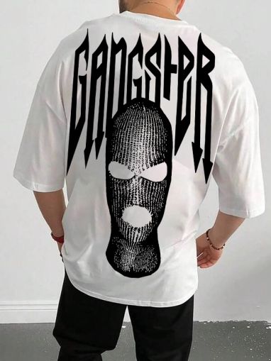 Muška majica GANGSTER bijelo (Oversized)