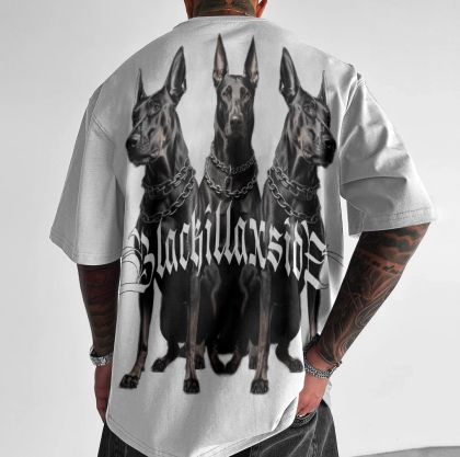 Muška majica KILLAXDOBERMAN Oversized bijelo