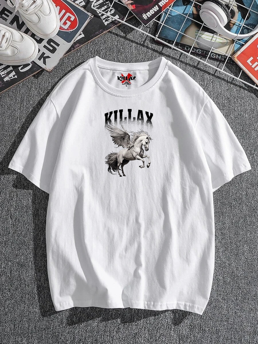 Muška majica KILLAX UNICORN bijelo (Oversized)