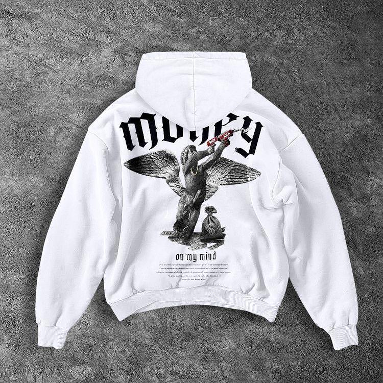 Muška majica s kapuljačom Money On My Mind - Bijela