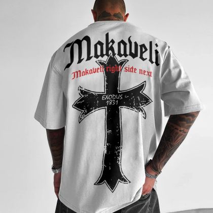 Muška majica MAKAVELI bijelo Oversized